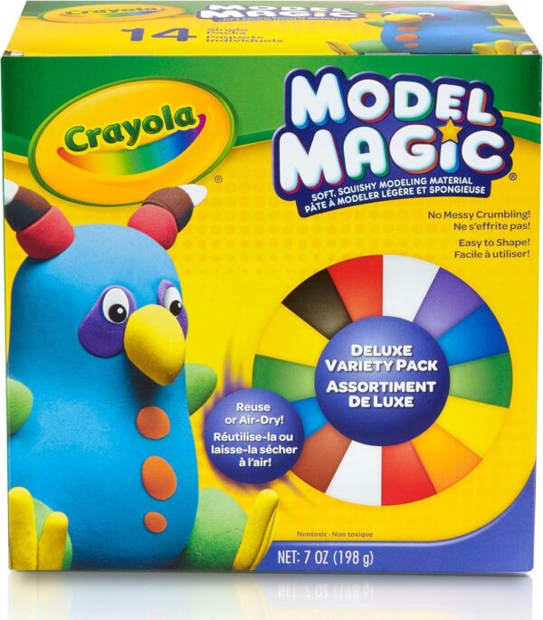 Crayola Model Magic Deluxe Variety Pack (14ct), Kids Air Dry Clay, 7oz, Bulk Modeling Clay Alternative, Easter Basket Essentials & Craft Supplies, 4+
