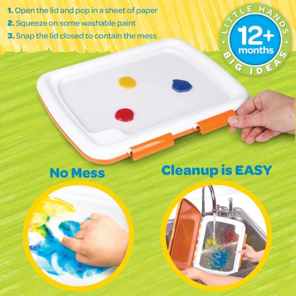 Crayola Mess Free Finger Painting Station, Washable Finger Paint for Toddlers, Arts & Crafts Set, Sensory Activity, Toddler Easter Basket Essentials, 1+ - Image 3