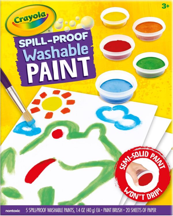 Crayola Spill Proof Paint Set, Washable Paint for Kids, Ages 3, 4, 5, 6 - Image 5