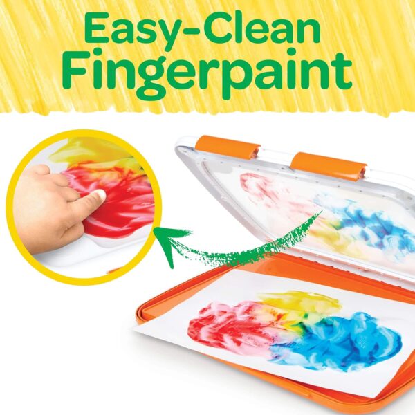 Crayola Mess Free Finger Painting Station, Washable Finger Paint for Toddlers, Arts & Crafts Set, Sensory Activity, Toddler Easter Basket Essentials, 1+ - Image 4