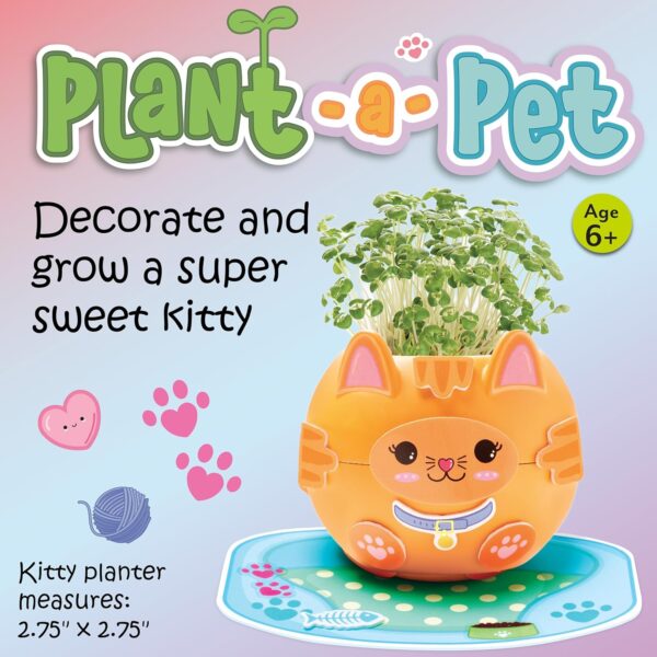 Creativity for Kids Plant-A-Pet: Kitty - Arts and Crafts for Ages 6-8+, Gifts for Girls and Stocking Stuffers, Boy and Girl Toys, Chia Seed Plant Pet - Image 2