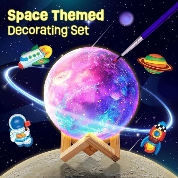 Paint Your Own Moon Lamp Kit, Cool Gifts DIY 3D Space Moon Night Light, Art Supplies Arts & Crafts Kit, Arts and Crafts for Kids Ages 8-12, Toys Girls Boy Birthday Gift Ages 3 4 5 6 7 8 9 10 11 12+ - Image 5