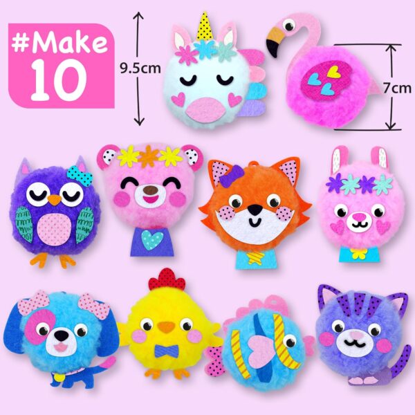 EZCRA Easy Arts and Crafts for Kids Age 3-5 - Make 10 Big Pom Pom Kit - DIY Plush Art Activity Craft for Little Boys & Girls - Toddler Crafts Sensory Activities - Image 2