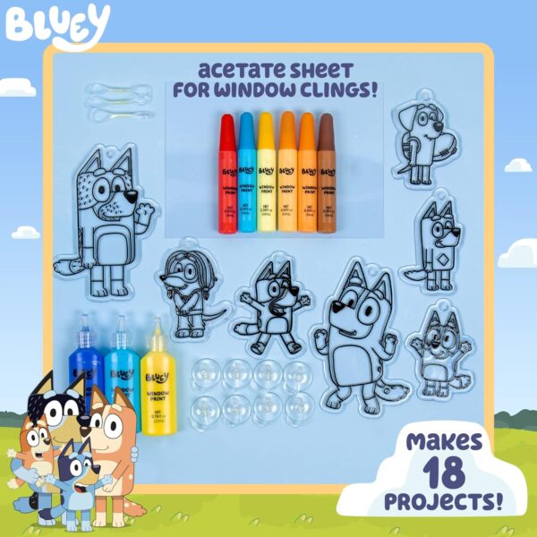 Bluey Window Art Suncatchers Kit for Kids to Paint, Great at-Home Craft Activity or Birthday Party Idea, Toys for Ages 3, 4, 5, 6 - Image 2