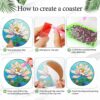 EWJRNSF 8 PCS Small Diamond Art Coasters Kits, Diamond Painting Coasters, Fall Diamond Art Kits for Adults Beginners, Arts and Crafts Item Sets with Holder for Drinks Flower Style - Image 3