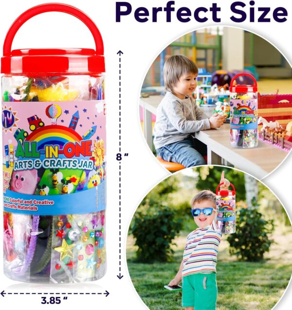FUNZBO Arts and Crafts Supplies for Kids - Craft Kit with Glitter Glue Stick, Pipe Cleaners Pom Poms Craft & Craft Tools, DIY School Supplies Kit, Girls Toys, Birathday Gifts for Girls Boys Age 4+ - Image 3