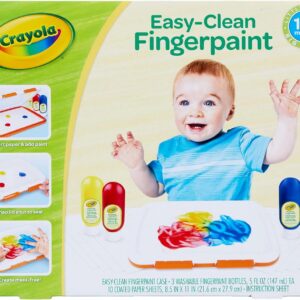 Crayola Mess Free Finger Painting Station, Washable Finger Paint for Toddlers, Arts & Crafts Set, Sensory Activity, Toddler Easter Basket Essentials, 1+