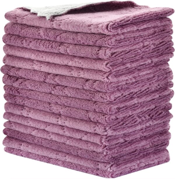 Reusable Cleaning Cloths 11PCS, Kitchen Towel Dish Towels, 10" x 6", Rags, Super Absorbent Microfiber Cleaning Towels for Furniture, Car, Tea, Bowl