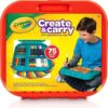 Crayola Create 'N Carry Art Set (75pcs), 2-in-1 Lap Desk & Carrying Case, Art Kit for Kids Crafts, Drawing & Coloring Supplies, Easter Gifts for Kids