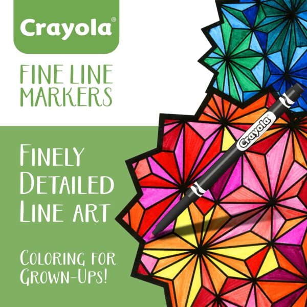 Crayola Fine Line Markers for Adults (40ct), Skinny Marker Set for Adult Coloring Books, Aesthetic Art Supplies, Stress Relief Activity, Easter Essential - Image 5