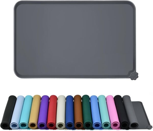 Waterproof Pet Feeding Mat with High Raised Edges, Heavier and Thicker Placemats for Cat Dog Water Bowl with BPA Free, Dogs Cats Food Mats for Messy Drinkers to Prevent Spill and Protect Floors - Image 4