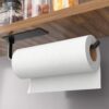 Paper Towel Holder - Self-Adhesive or Drilling, Matte Black, Upgraded Aluminum Kitchen Roll Dispenser Under Cabinet, Lighter but Stronger Than Stainless Steel! - Image 6