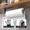 Paper Towel Holder - Self-Adhesive or Drilling, Matte Black, Upgraded Aluminum Kitchen Roll Dispenser Under Cabinet, Lighter but Stronger Than Stainless Steel! - Image 5