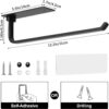 Paper Towel Holder - Self-Adhesive or Drilling, Matte Black, Upgraded Aluminum Kitchen Roll Dispenser Under Cabinet, Lighter but Stronger Than Stainless Steel!