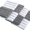 HYER KITCHEN Microfiber Dish Towels, Stripe Designed, Super Soft and Absorbent Dishcloth, Pack of 8, 12 x 12 Inch, Gray and White - Image 3