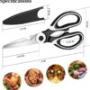 Kitchen Shears - QtoiKce Kitchen Scissors Heavy Duty Stainless Steel Food Shears for Cutting Meat, Fish, Poultry Shears Multipurpose Utility Scissors - Image 3