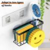 Sponge Holder Smiley Face, Sink Caddy for kitchen Sink,Sponge Holder with 2 PCS Suction Cups/1 PCS Adhesive Strips, Designed for Sponge, Soap, Dish brush, Scrubber-Black - Image 4