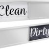 Dishwasher Magnet Clean Dirty Sign, Clean Dirty Magnet for Dishwasher, Rustic Farmhouse Kitchen Decor, Magnetic Dish Washer Sign Indicator, Sliding Rustic Dish Washer Signs, Black & White Wood - Image 3
