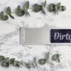 Dishwasher Magnet Clean Dirty Sign, Clean Dirty Magnet for Dishwasher, Rustic Farmhouse Kitchen Decor, Magnetic Dish Washer Sign Indicator, Sliding Rustic Dish Washer Signs, Black & White Wood - Image 2
