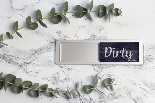 Dishwasher Magnet Clean Dirty Sign, Clean Dirty Magnet for Dishwasher, Rustic Farmhouse Kitchen Decor, Magnetic Dish Washer Sign Indicator, Sliding Rustic Dish Washer Signs, Black & White Wood - Image 2
