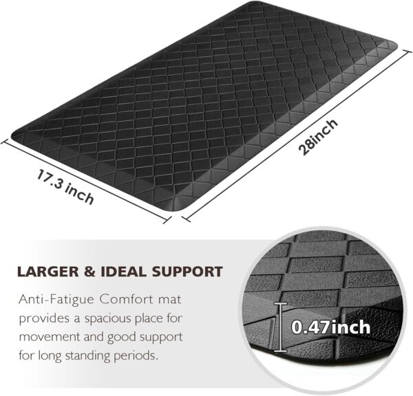 HappyTrends Floor Mat Cushioned Anti-Fatigue ,17.3"x28",Thick Waterproof Non-Slip Mats and Rugs Heavy Duty Ergonomic Comfort Rug for Kitchen,Floor,Office,Sink,Laundry,Black - Image 6