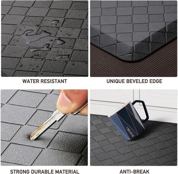 HappyTrends Floor Mat Cushioned Anti-Fatigue ,17.3"x28",Thick Waterproof Non-Slip Mats and Rugs Heavy Duty Ergonomic Comfort Rug for Kitchen,Floor,Office,Sink,Laundry,Black - Image 5