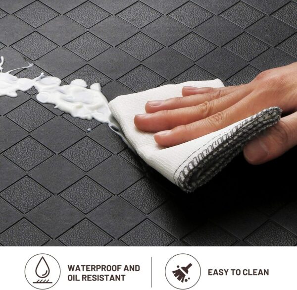 HappyTrends Floor Mat Cushioned Anti-Fatigue ,17.3"x28",Thick Waterproof Non-Slip Mats and Rugs Heavy Duty Ergonomic Comfort Rug for Kitchen,Floor,Office,Sink,Laundry,Black - Image 3