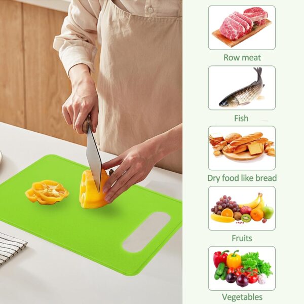 Kitchen Cutting Board Set of 3, Plastic Cutting Boards with Easy Grip Handle for Kitchen Cooking, Non Slip Cutting Mat Pad for Meat, Fruit, Vegetables, 12 Inch by 8 Inch - Image 2