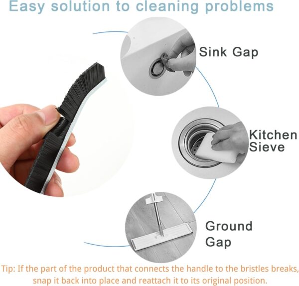 3Pcs Crevice Cleaning Brush Tool, Grout Brush Cleaning Supplies, Home Essentials, Bathroom Cleaning Brush Multifunctional Gap Scrub Hard Bristle Crevice Cleaning Brushes for Household Use - Image 4