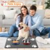 Pet Feeding Mat-Absorbent Pet Placemat for Food and Water Bowl, with Waterproof Rubber Backing, Quick Dry Water Dispenser Mat for Dog and Cat (12"x20", Striped Dark Gray) - Image 8