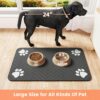 Pet Feeding Mat-Absorbent Pet Placemat for Food and Water Bowl, with Waterproof Rubber Backing, Quick Dry Water Dispenser Mat for Dog and Cat (12"x20", Striped Dark Gray) - Image 9