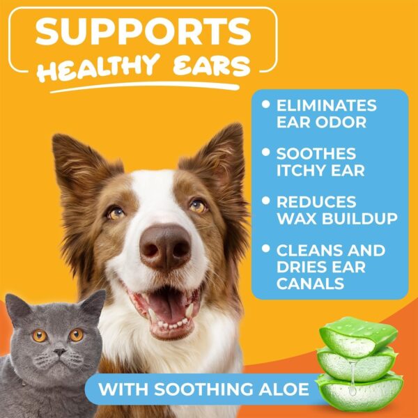 Dog Ear Cleaner Wipes – Finger Wipes for Dogs – Cleaning, Soothing, and Deodorizing Itchy Ears – Pet Ear Relief Solution - Image 3