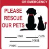 in Case of Fire Or Emergency Please Rescue Our Pets 5 Inch Front Door Window Alarm Alert Animal Pet Dog Cat Kitten Bird Rabbit Rescue House Home RV Safety CS1414-2PK