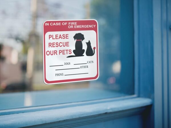 in Case of Fire Or Emergency Please Rescue Our Pets 5 Inch Front Door Window Alarm Alert Animal Pet Dog Cat Kitten Bird Rabbit Rescue House Home RV Safety CS1414-2PK - Image 4