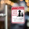 in Case of Fire Or Emergency Please Rescue Our Pets 5 Inch Front Door Window Alarm Alert Animal Pet Dog Cat Kitten Bird Rabbit Rescue House Home RV Safety CS1414-2PK - Image 3