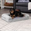 Furhaven Orthopedic Dog Bed for Medium/Small Dogs w/ Removable Bolsters & Washable Cover, For Dogs Up to 35 lbs - Faux Fur & Velvet Sofa - Smoke Gray, Medium - Image 9