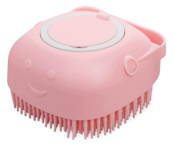 Pet Bath Massage Brush Puppy Dog Cat Grooming Cleaning Soft (Pink) - Image 5