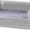 Furhaven Orthopedic Dog Bed for Medium/Small Dogs w/ Removable Bolsters & Washable Cover, For Dogs Up to 35 lbs - Faux Fur & Velvet Sofa - Smoke Gray, Medium - Image 4