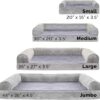 Furhaven Orthopedic Dog Bed for Medium/Small Dogs w/ Removable Bolsters & Washable Cover, For Dogs Up to 35 lbs - Faux Fur & Velvet Sofa - Smoke Gray, Medium - Image 3