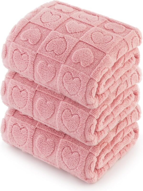 Bedsure 1 Pack 3 Dog Blankets for Small Dogs - 3pcs Washable Fluffy Fuzzy Puppy Cat Blanket with Premium 300GSM Coral Fleece Soft for Pet Kitten Doggy, 16x23, Pink - Image 8