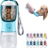 Dog Water Bottle with Food Container, Travel Puppy Water Bowl, Portable Pet Dispenser, Cat Walking and Hiking Dog Gift