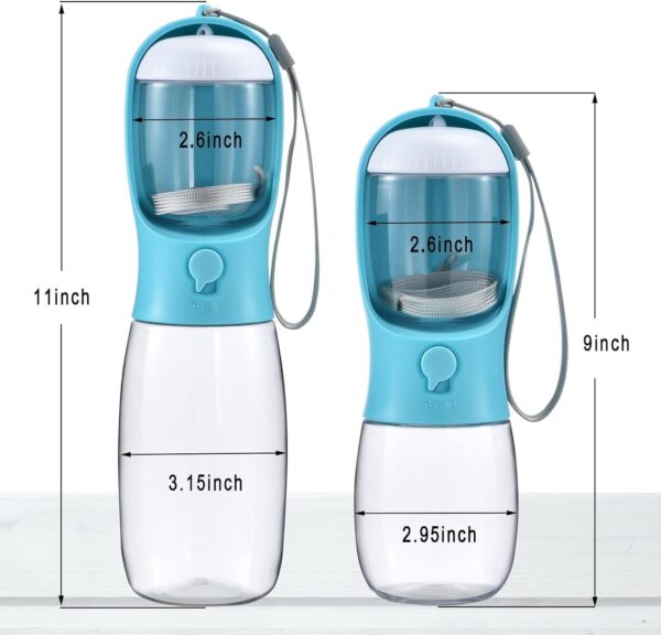 Dog Water Bottle with Food Container, Travel Puppy Water Bowl, Portable Pet Dispenser, Cat Walking and Hiking Dog Gift - Image 4