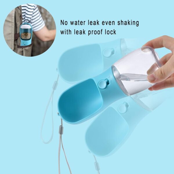 Dog Water Bottle with Food Container, Travel Puppy Water Bowl, Portable Pet Dispenser, Cat Walking and Hiking Dog Gift - Image 3