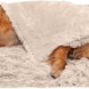 Furhaven Waterproof Throw Blanket for Dogs & Indoor Cats, Washable - Shaggy Plush Calming Long Faux Fur & Velvet Dog Blanket - Taupe, Extra Large/XL...