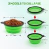 Dog Bowl Pet Collapsible Bowls, 2 Pack for Cats Dogs, Portable Pet Feeding Watering Dish for Walking Parking Traveling with 2 Carabiners (Small, Blue+Green) - Image 2