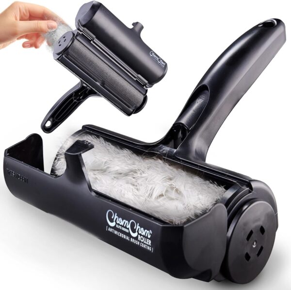 Chom Chom Roller Pet Hair Remover and Reusable Lint Roller - Black ChomChom Cat and Dog Hair Remover for Furniture, Couch, Carpet, Clothing and Bedding - Portable, Multi-Surface Fur Removal Tool - Image 3