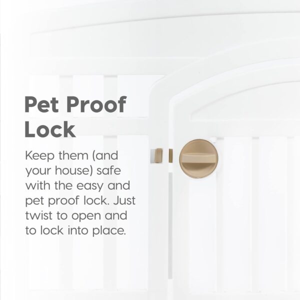 IRIS USA 24" 4-Panel Pet Dog Puppy Playpen with Door, for Puppies and Small Dogs, Keep Pets Secure, Easy Assemble, Fold It Down, Easy Storing, Customizable, White - Image 3
