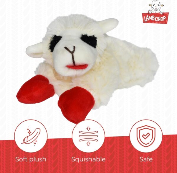 Multipet Lamb Chop Dog Plush Toy - Squeaky Toy for All Dogs - Extra Soft Plush - Stuffed Animal Dog Toy for Cuddling & Playing - Cute Pet Toy (6", Cream) - Image 3