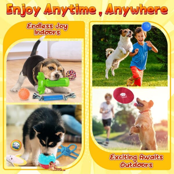 KIPRITII 25 Pack Various Puppy Dog Toys for Teething, Entertainment & Interaction, Puppy Chew Toys Pack with Rope Toy, Treat Balls and Dog Squeaky Toys for Puppy & Small Dogs - Image 2