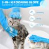 Pecute Pet Grooming Gloves - Heat Resistant Silicone Gloves with High-Density Teeth, Enhanced Five Finger Design for Bathing and Massaging Dogs and Cats, Blue - Image 4